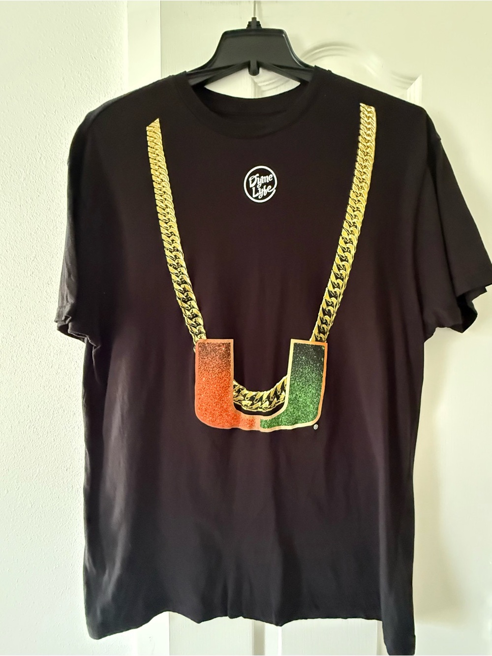 Dyme Lyfe Miami Hurricanes Chain Graphic T-Shirt Black XL